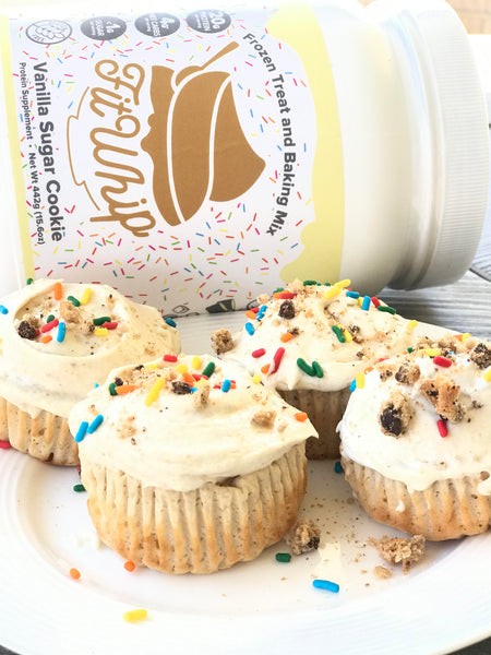 Fit Whip Vanilla Protein Frosted Cupcakes