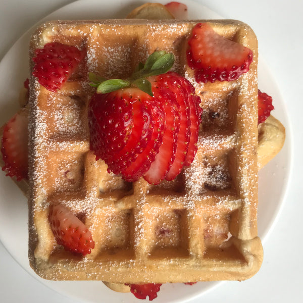 Strawberry Vanilla Fit Whip Protein Waffles